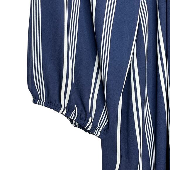 Maurices Striped Lattice Tunic Pop Over Blouse Size Large - Picture 7 of 8